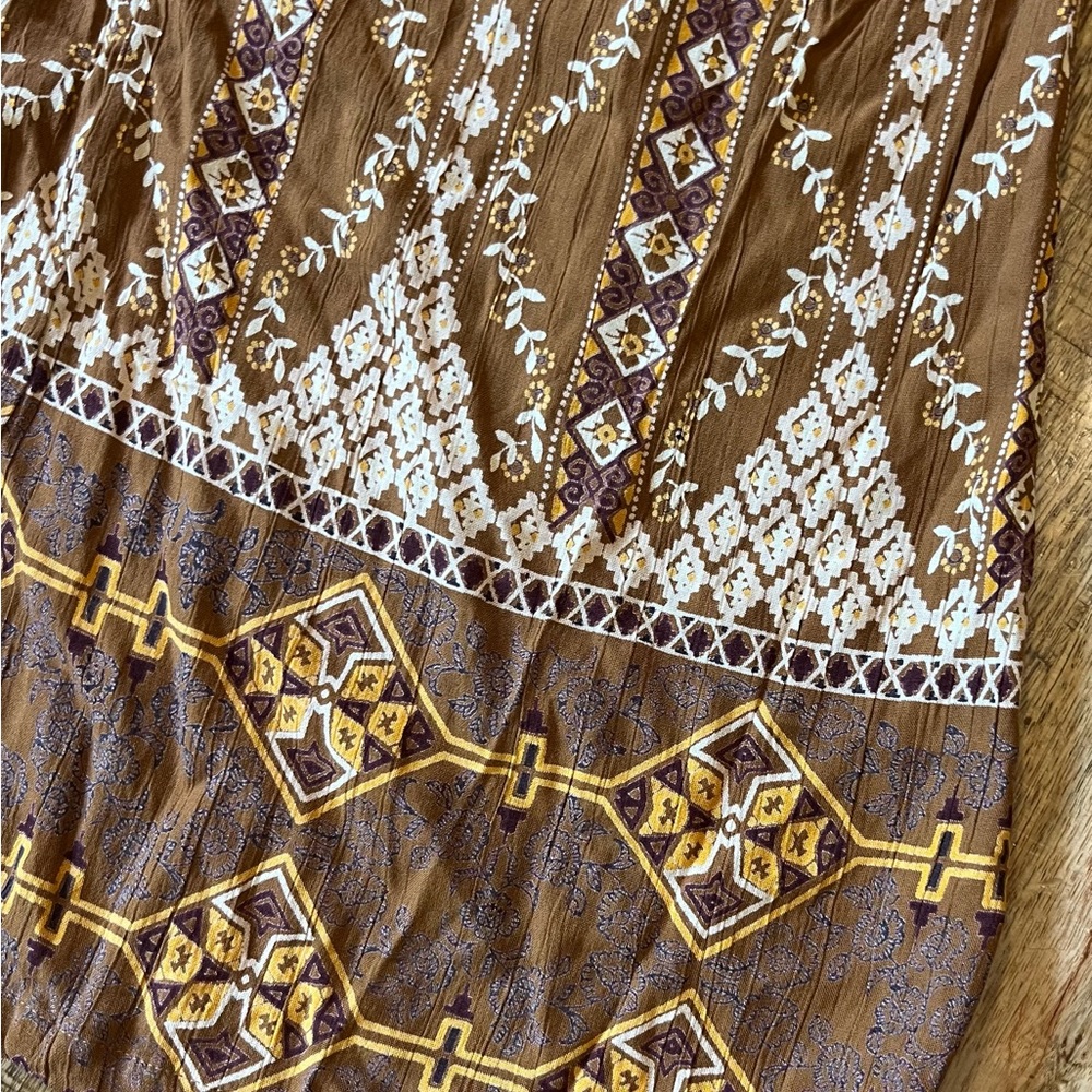 Angie Wide Leg Printed Smocked Waist Pocket Pants - Picture 9 of 10